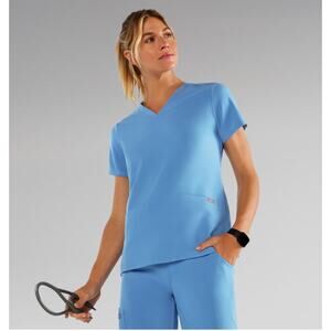 Figs Blue Top Two Pocket Scrub